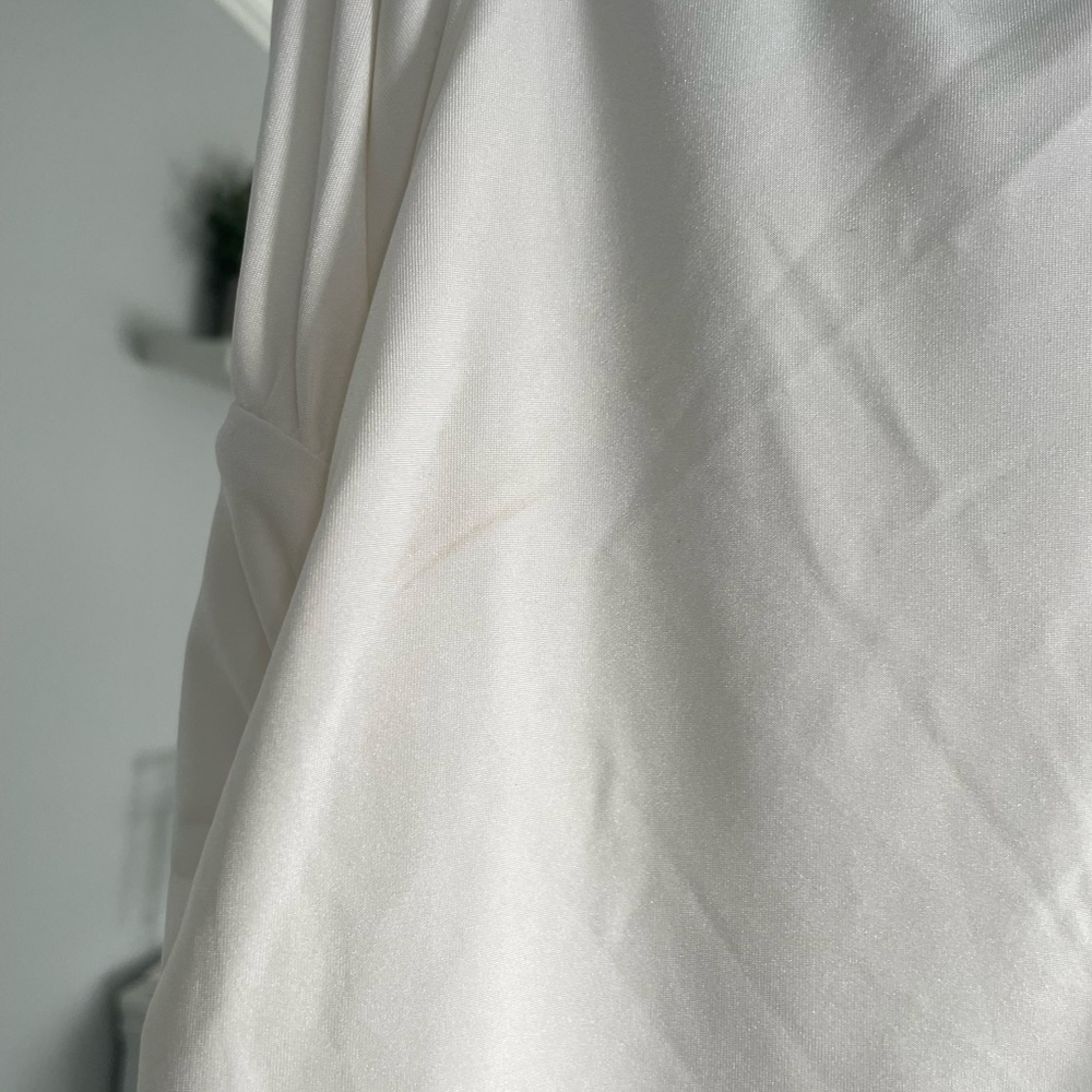 White Ruched Mini Dress - Picture 4 of 4